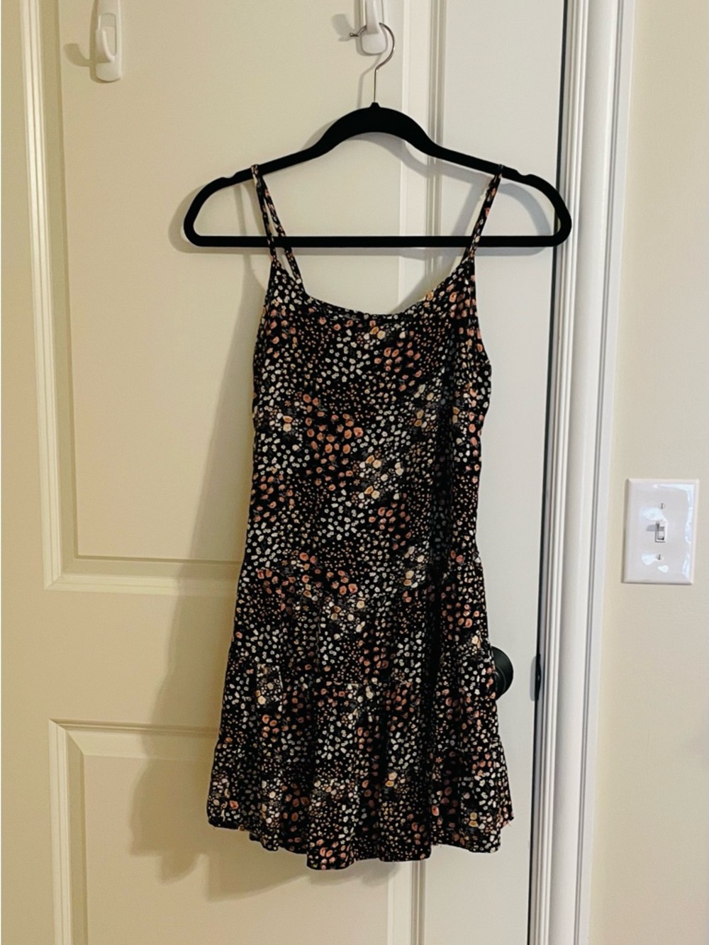 wild fable Black Floral Spaghetti-Strap Mini Dress